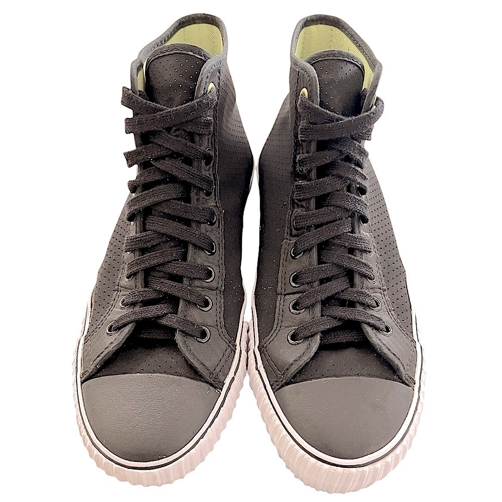 P.F. FLYERS - BLACK WHITE LIME GREEN “CENTER HI 1993” SNEAKERS - Picture 4 of 9